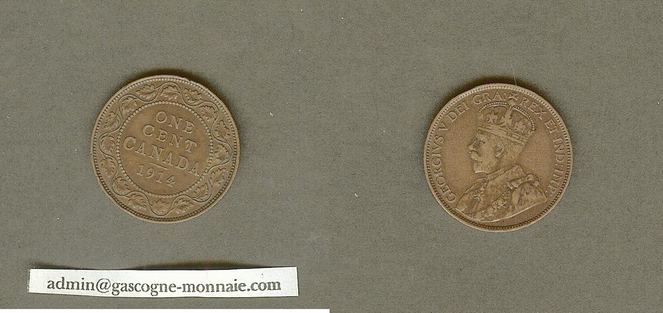 Canada 1 cent 1914 TTB à TTB+